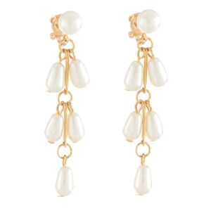 Byzantine Pearl Chandelier Clip Earrings